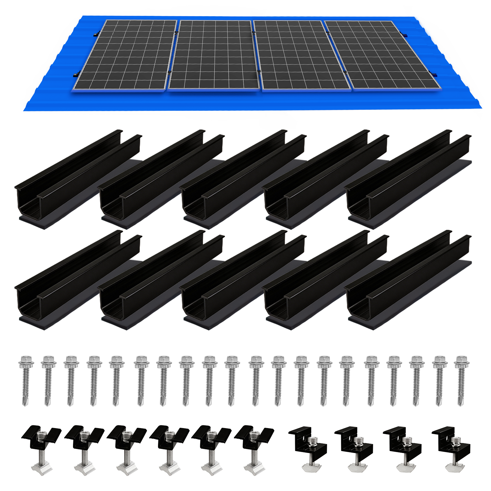 Renewable Energy Systems - 10/6pcs Solar Panel Mounting Brackets Mid