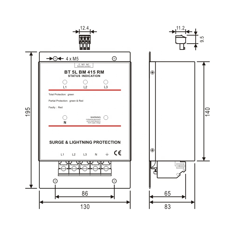 380V 400V 415V 280kA 40kA*7lin - Ac Surge Protector avis et prix