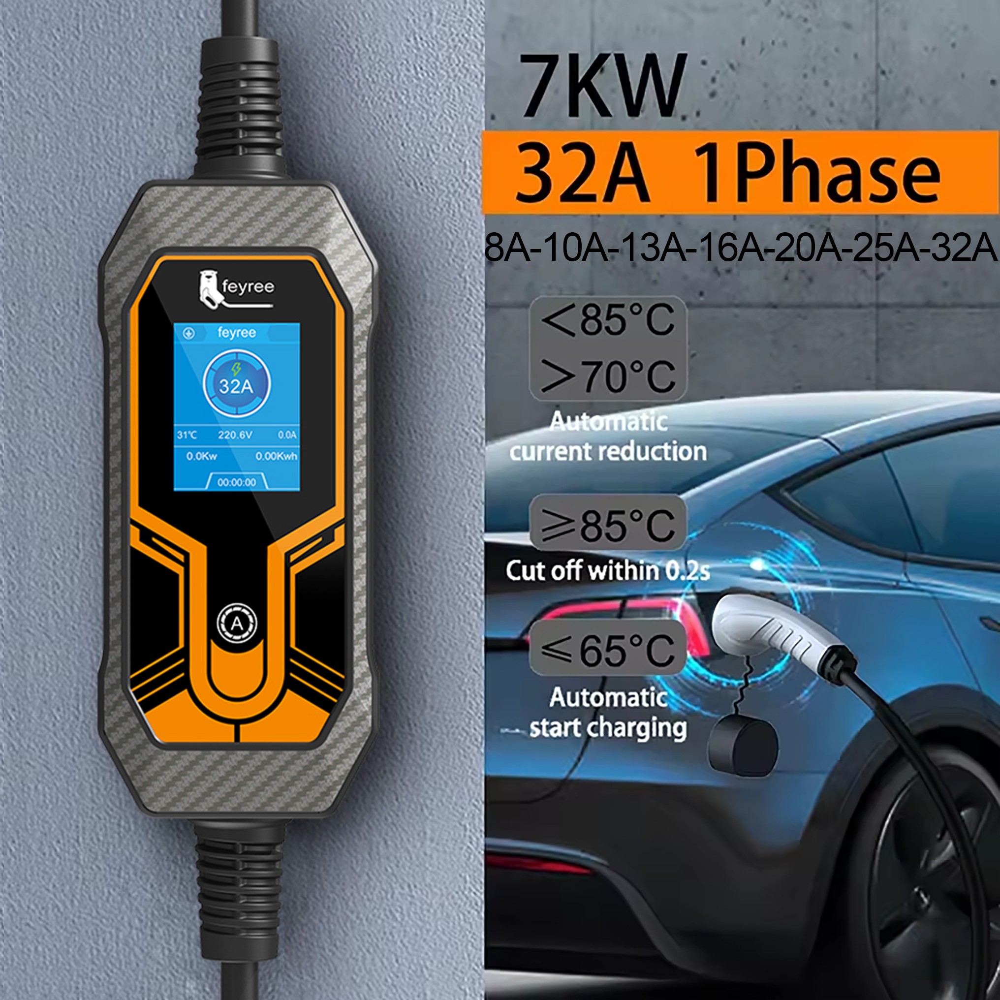 feyree Portable EV Charger Wal - Ev Charger Wallbox avis et prix
