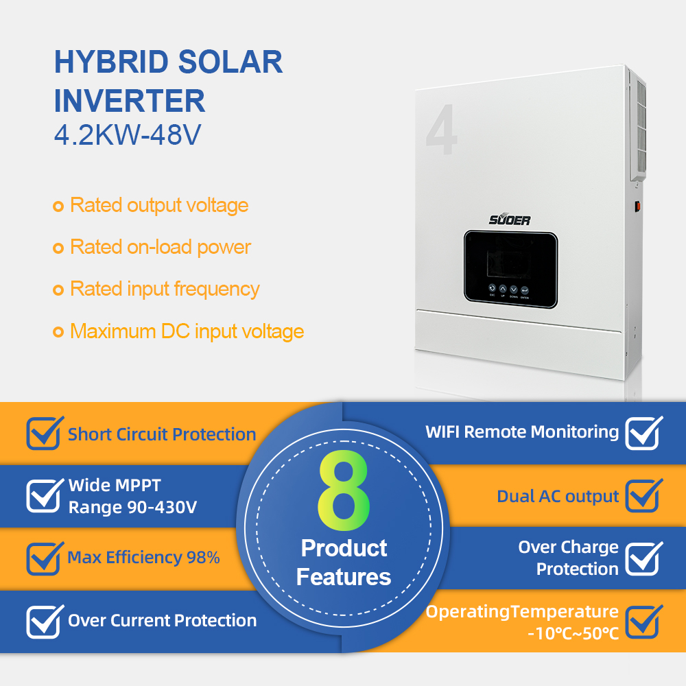New 4.2kw 24v 230v off Grid In - Hybrid Solar Inverter avis et prix