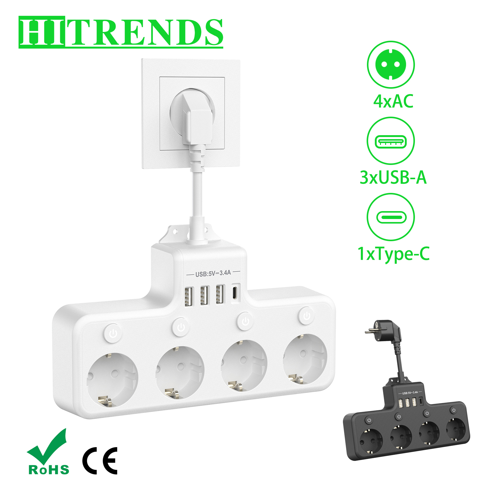 EU Plug Power Strip Multiple S - Ac Surge Protector avis et prix