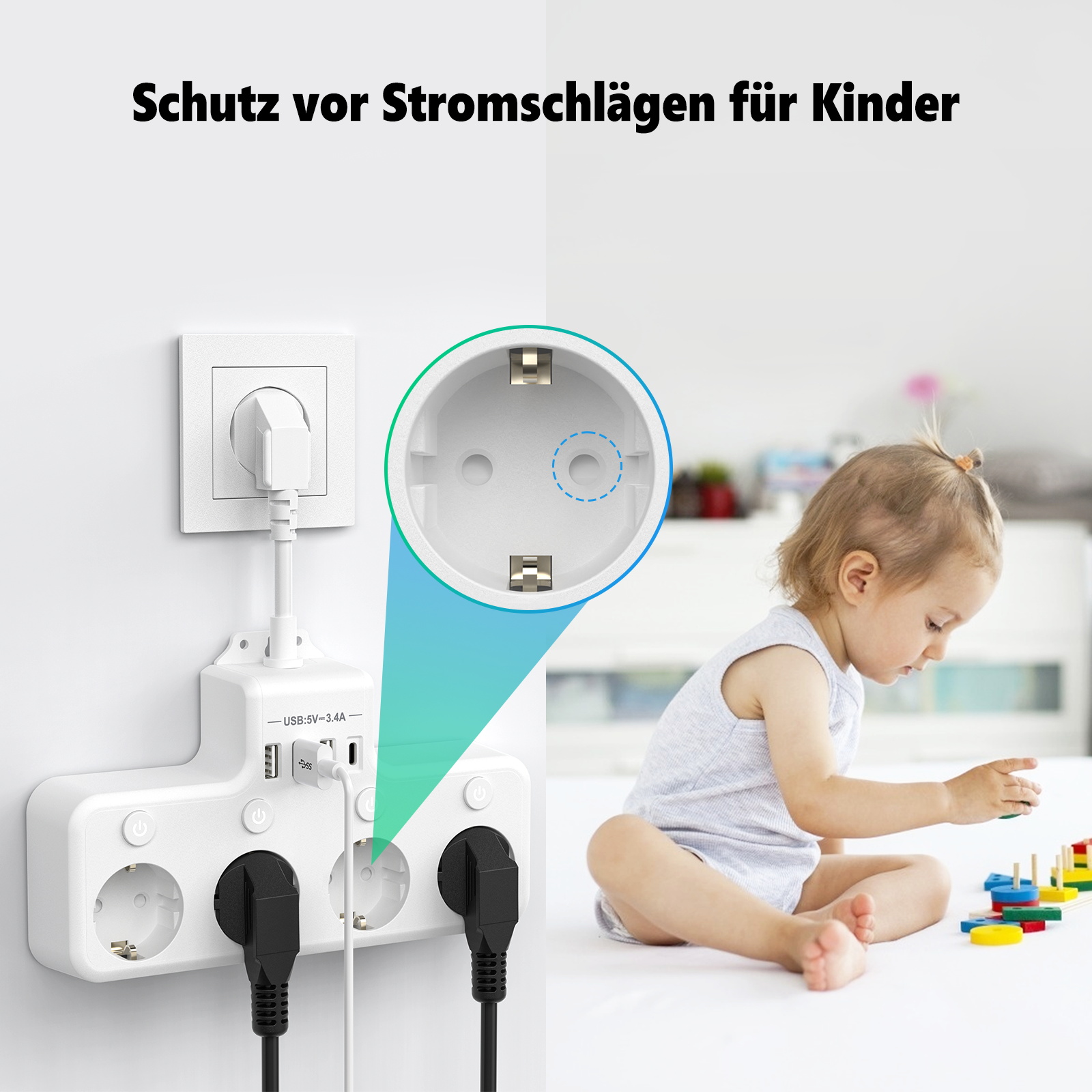 EU Plug Power Strip Multiple S - Ac Surge Protector avis et prix