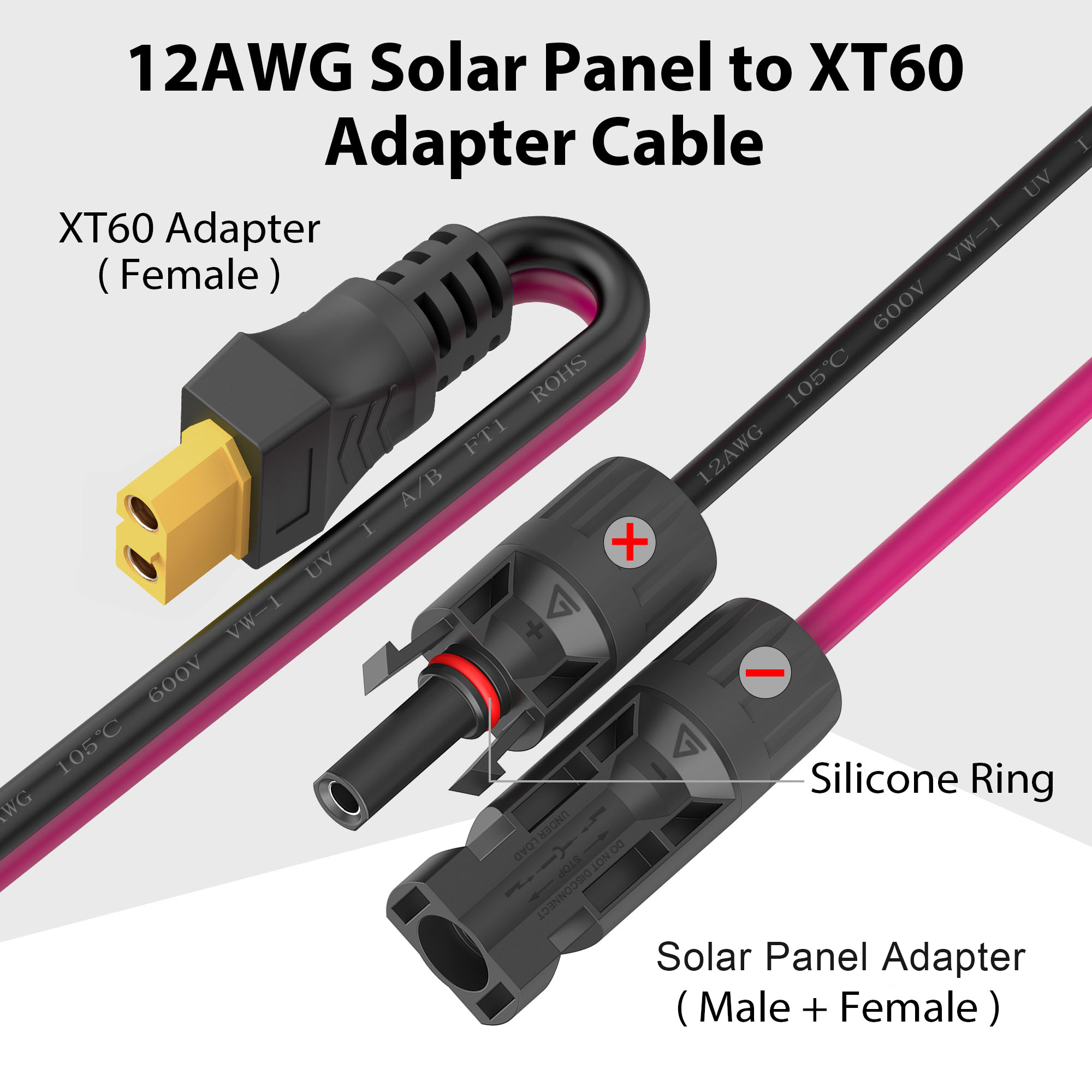 Solar to XT60 extension cable  - Renewable Energy Systems avis et prix