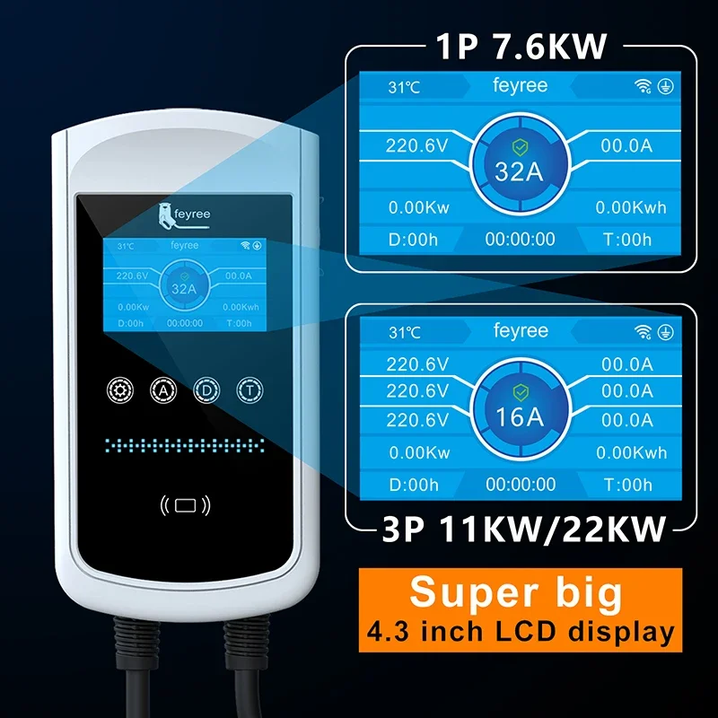 feyree Type2 EV Charger 32A 7. - Ev Charger Wallbox avis et prix